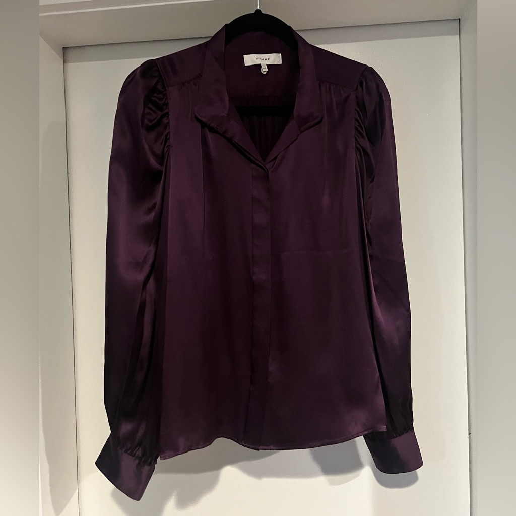 Frame Denim Gillian Long Sleeve Silk Blouse